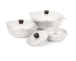 IMUSA 1.5/2.5/5.2qt Cast Aluminum Caldero 3pc Set - 18/22/28cm