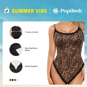 Popilush Lace adjustable Strap Bust BodySuits Women - Going Out Cute Tops Square Neck Sleeveless Tummy Control Mesh Feminine Seamless Elegant Camisole Concert Outfits Spaghetti Strap Womenswear