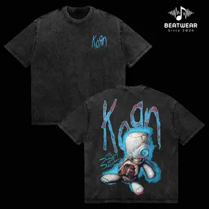Korn The Serenity Of Suffering Doll Hoodie Vintage Washed Heavy Cotton Oversize Unisex Nu Metal Dark Gothic Rock Streetwear, Washed T-Shirt Sweatshirt Option