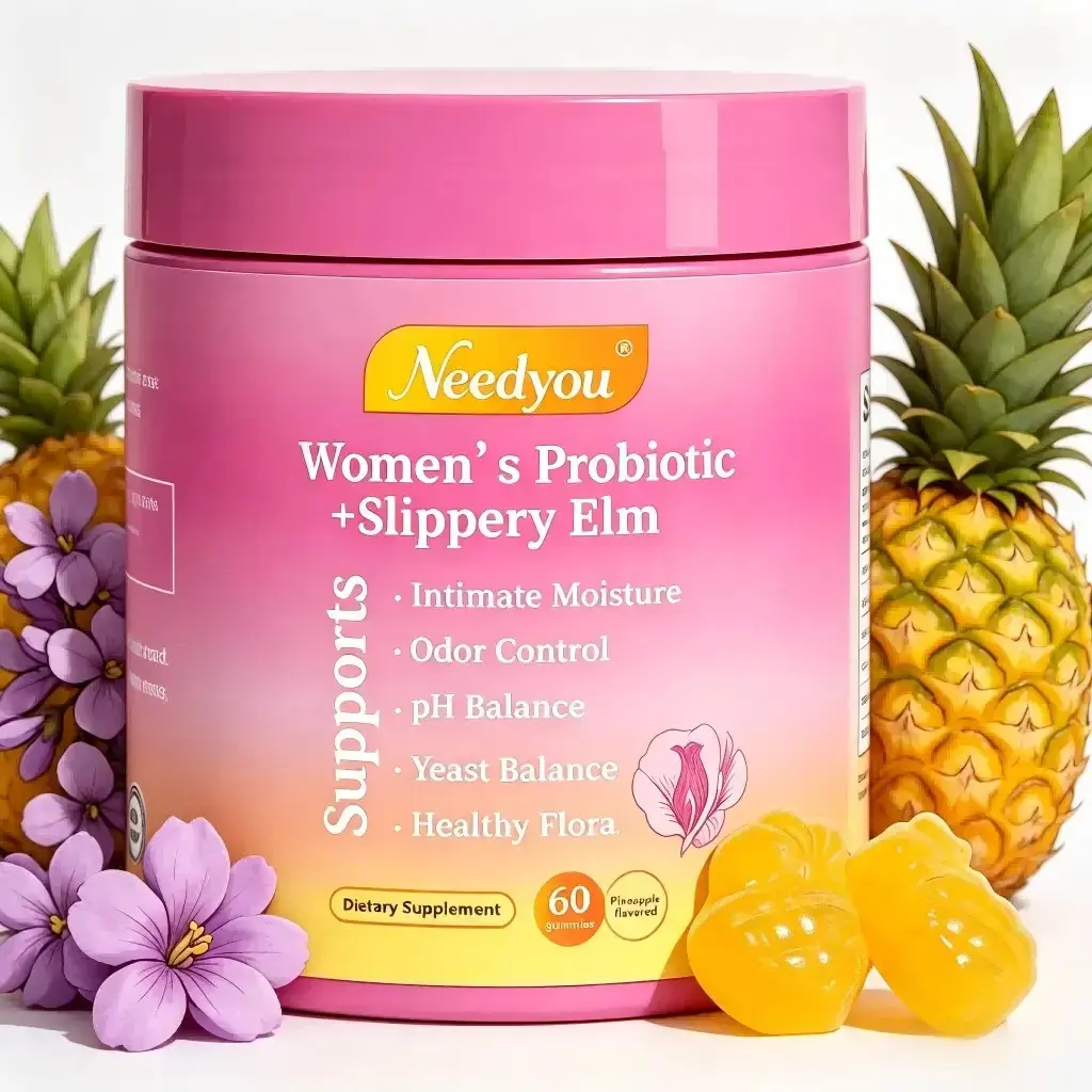 Her Juicy Women’s Feminine Health Probiotics Gummies – Multi-Action Formula with Slippery Elm, Prebiotics & Lactobacillus Probiotic Mix for Balanced pH & Mild Intimate Dryness Support, Pineapple 60 Counts