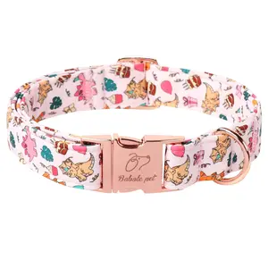 Cute Dinosaur Dog Collar - Adjustable Cartoon Girl Collar for Puppies & Small Dogs, Heavy Duty Metal Buckle, Pink Dino