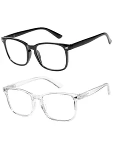 2pcs Fashion Anti-Radiation Eyeglasses Transparent Retro unisex Computer Glasses Anti-Blue lens Eyewear Casual Lightweight Durable Glasses