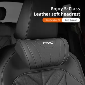 Car Headrest Neck Support Seat Lumbar Cushion Neck Pillow For GMC Terrain Sierra Canyon Yukon Acadia Savana Denali AT4 Granite