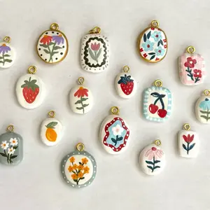 Hand painted clay charms