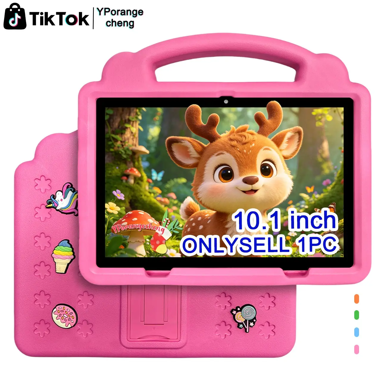 10.1 Inch Large Screen Android Gaming, Learning Entertainment Tablet, 5G Dual-band WiFi, HD Dual Cameras with Full Protective Case, All-in-One for Office, Study & Entertainment, 4 Colors Available, No Adapter Included