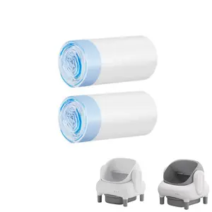 Cat Litter Bags - Heavy-Duty Drawstring Liners for Automatic/Self-Cleaning Litter Boxes, High Durability, Easy to Use, 40 pcs, 25in*16.5in