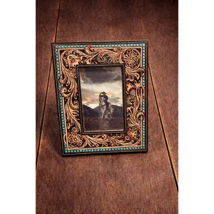 Myra Turquoise/ Leather Tooled Picture Frame