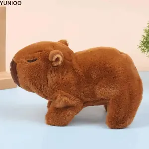 Walk Squeak Electronic Plush Capybara Toy Electric Dog Glowing Light Running Singing Capybara Can Walking Lovely