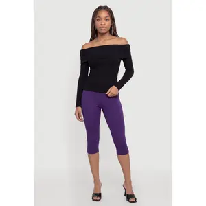 Trendy Mid Rise Capris Leggings