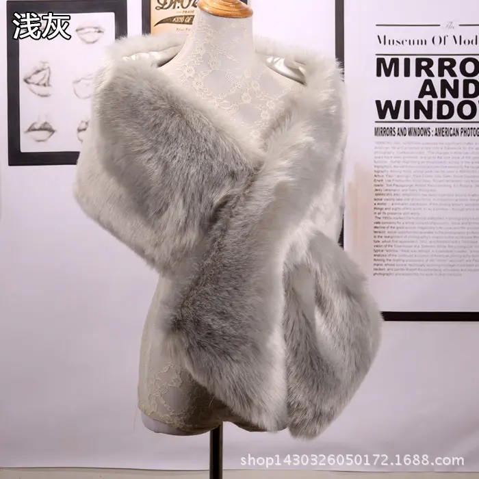 Light gray ultra soft wide shawl