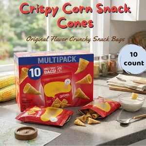 Crunchy Corn Snack Multipack, Original Flavor Crispy Chips Style Snacks, Easy Portable Snack Bags