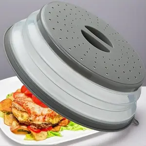 Microwave Splatter Cover with Steam Vents – BPA-Free Silicone & Plastic Microwave Plate Cover, Food Splatter Guard & Colander for Fruits and Vegetables, Dishwasher-Safe Kitchen Gadget with Hook Hole (1 Pack)