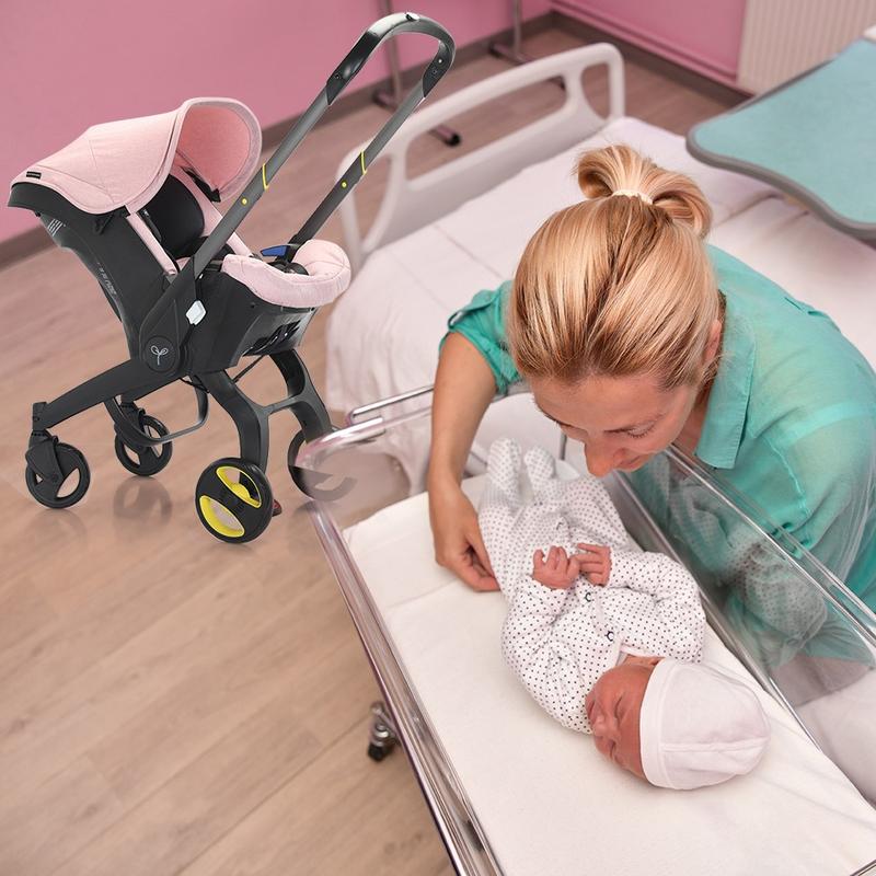 (No Base)Baby Stroller with Free Bag ,Newborn Stroller,Foldable Stroller Legs,Equipped with Chest Clip,One-Click Contraction Function,Alloy Metal Material,4-wheel Travel Toddler Stroller