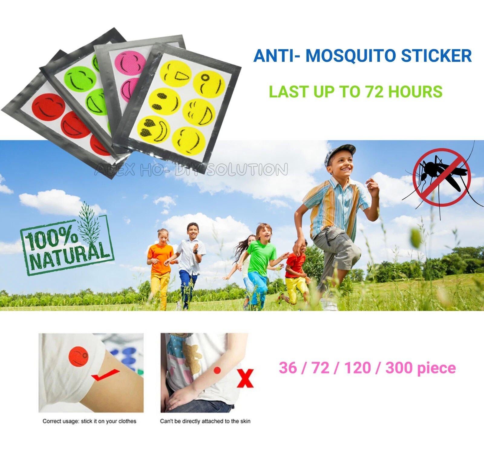 Mosquito Repellent Patches with Essential Oils for Kids & Adults Emoji Shapes DEET-Free Plant-Based Bug Protection Badges for Family Camping Travel & Outdoor Fun