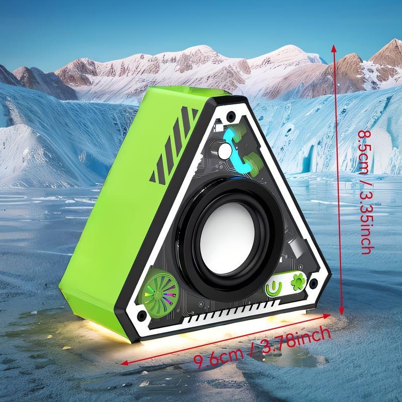 Mecha-Style Bluetooth Speaker with RGB LED Lights, Portable Wireless Subwoofer, Waterproof Rechargeable Speaker for Home, Outdoor & Tech Gadget Setup