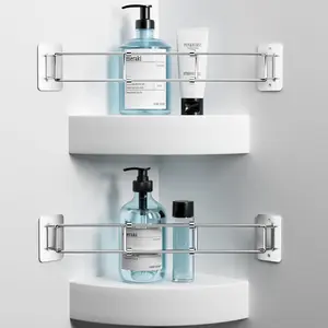 RV Corner Rod, Camper Shelf Storage Bar, 2 count 7-13 Inches Adjustable RV Bathroom Organizer - Stainless RV Wall Accessories - 2 Pack