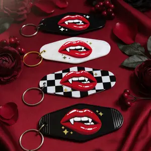 Vampire Lips Motel Keychain – Spooky Gothic Bag Charm