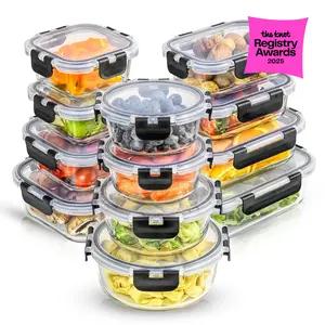 12 Glass Storage Containers with Leakproof Lids Set