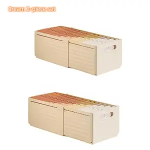 Under Bed Storage Box, 2 Counts Modern Expandable Under Bed Storage Box, Waterproof Plastic Rectangular Container, Stackable Clothes Organizer