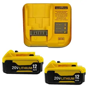 High-Capacity 12.0Ah Lithium Battery and Charger Replacement for DeWalt 20V, Professional Compatible with DCB204 DCB206 DCB207 and Other Models