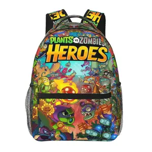 Plants vs. ... Zombies School Backpack, Large Capacity, Plants vs. Zombies Zombies casual daypack for outdoor sports and office use, featuring a cartoon “Plants vs.” design. Zombies merch laptop backpack school bag for boys, girls, and gift giving