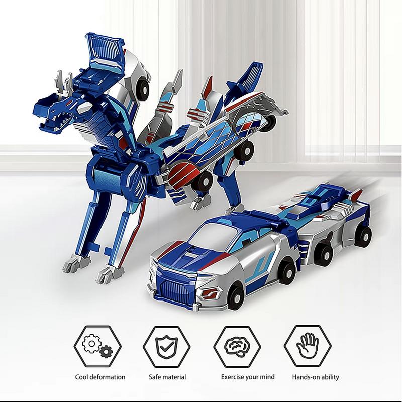 Magnetic Dinosaur Transformer Car Toy, 2-in-1 Magnetic Cars That Transform into Flying Dragon