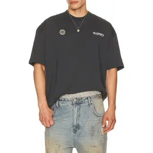 ALLSAINTS Emblem Crew Tee in Washed Black