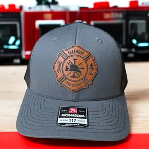 Fire Department Hat | Custom Leather Patch, Firefighter Gift, Volunteer Firefighter, Station Gear, Firefighter Hat, Firefighter
