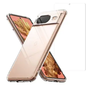 Entronix Bundle Compatible with Pixel 9 - Clear Case & 1 Clear Screen Protector Cover Tempered