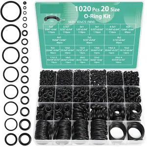 1020-Piece Nitrile Rubber O-Ring Kit, 20 Sizes Heavy-Duty Assortment Set for Car Auto Repair, Faucet Plumbing Sealing Connections, Oil & Heat Resistant, O-Rings