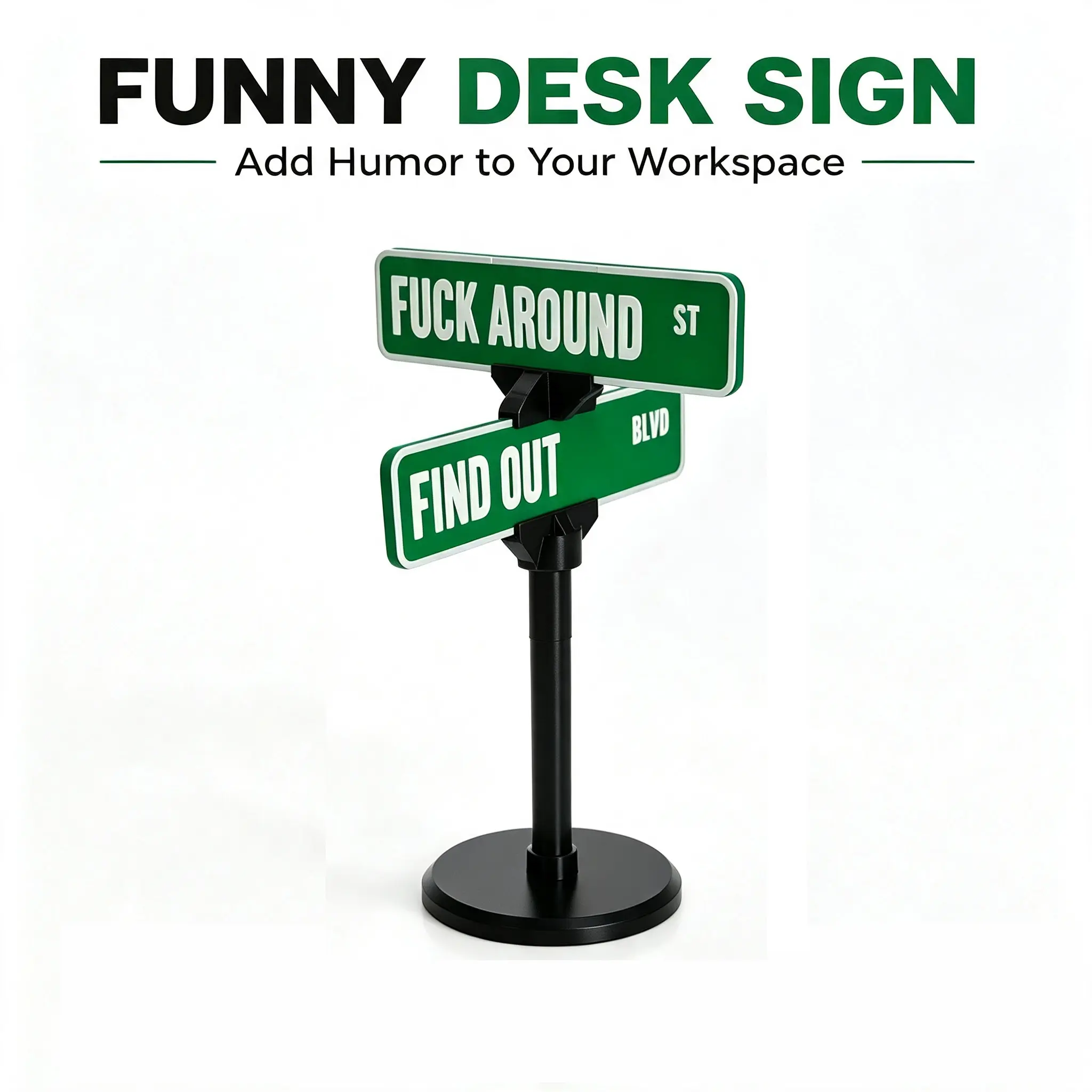 Funny Desk Sign for Office, Hilarious Street Sign Decoration, Sarcastic Work Desk Decor, Novelty Gift for Coworkers, Friends & Office Workers
