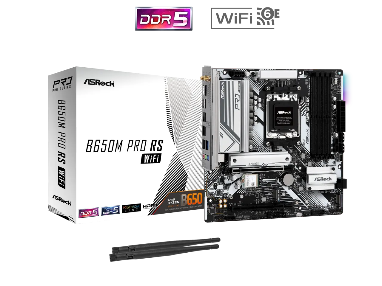 ASRock B650M Pro RS WiFi AM5 AMD B650 Micro ATX Motherboard