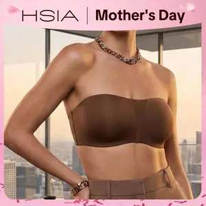 HSIA Fiery Unlined Anti-Slip Non-padded Seamless Comfort Underwire Plus Size Bandeau Strapless Bra for Big Bust Black Basic Bridal Minimalist TikTokShopBlackFriday