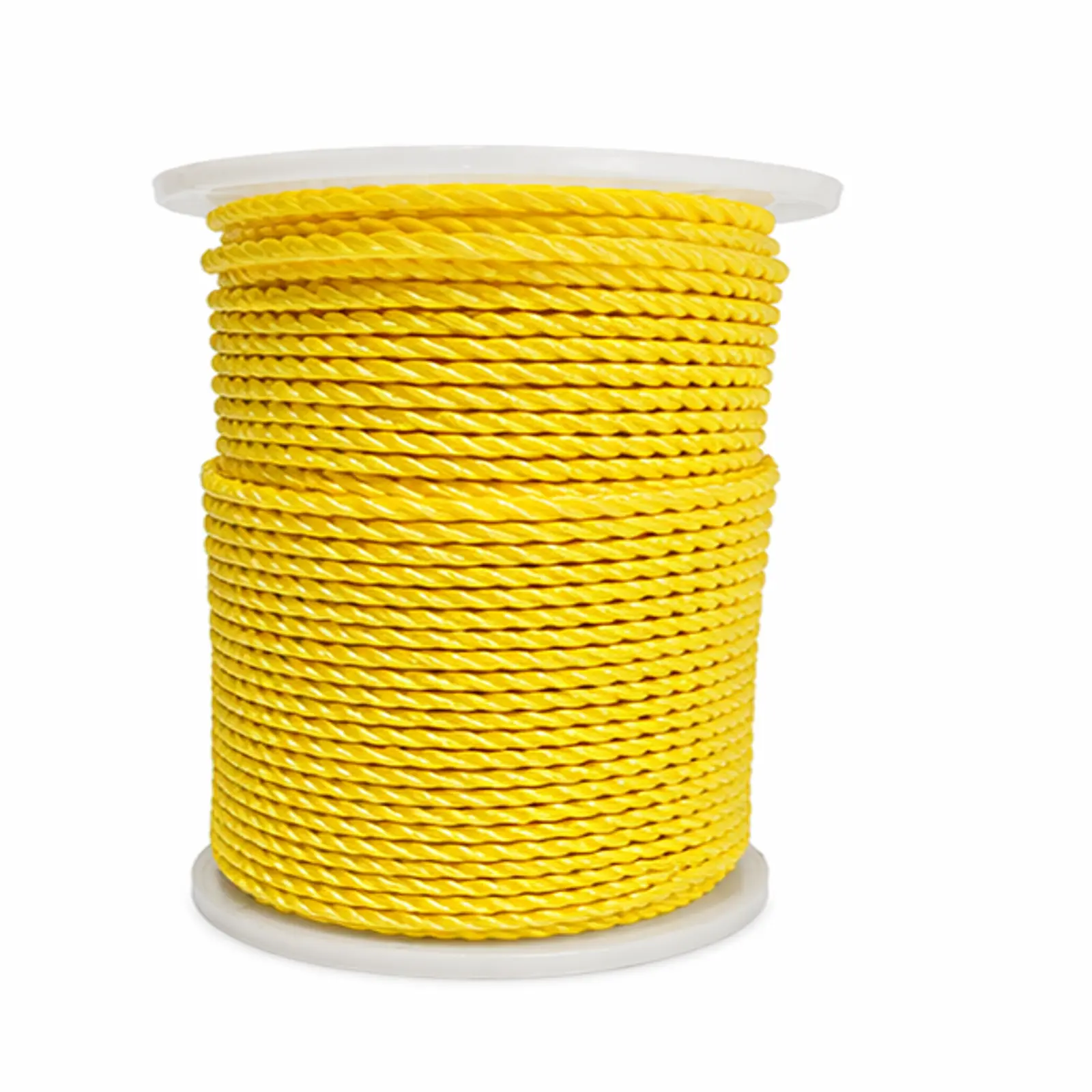 1/4in 3-Strand Polypropylene Rope, Monofilament, 300 ft Length, Yellow