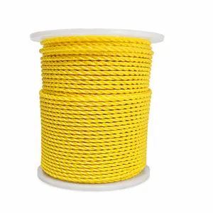 1/4in 3-Strand Polypropylene Rope, Monofilament, 300 ft Length, Yellow