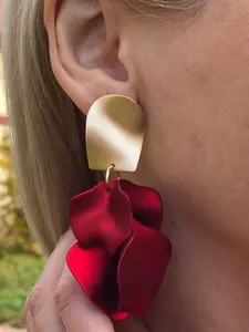 Elegant Rose Petal Long Dangle Earrings, Statement Jewelry for Women, Fashionable Ear Accessories, Perfect for Special Occasions