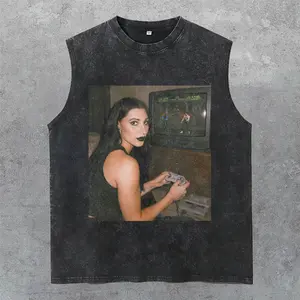 Vintage WWE Rhea Ripley Washed Tank Top, Playing Video Game, Graphic Shirt, Iconic Wrestling Merch, Classic Fan Apparel Cotton Fabric, Full Size Options, Classic Styles for Everyone