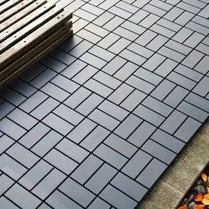 Waterproof and slip-resistant, interlocking patio deck tiles, 44-piece pack, all-weather deck tiles, 12 inches x 12 inches, 8 slats, 44 square feet, highly durable, stylish, slip-resistant.