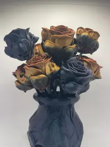 3D Printed Forbidden Rose with Skulls and Thorns 9 Inches Long Unique Home Decor Edgy Design Realistic Thorns