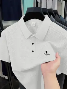 Men's Summer Breathable Golf Shirt, Quick-Dry Sports Polo, Fitted Casual Style, Thin Fabric, Ideal for Outdoor Activities, Casual Sportswear