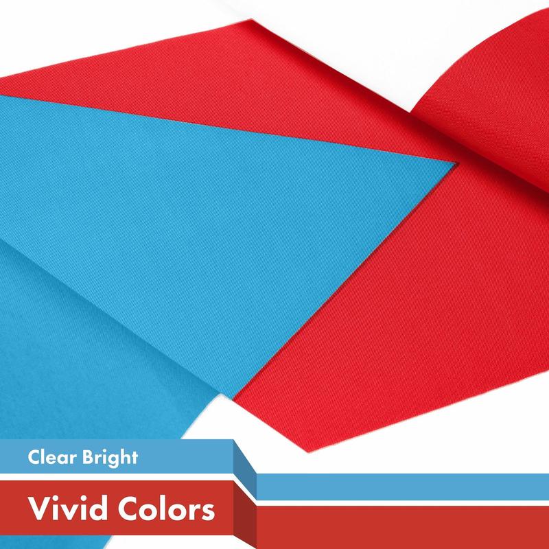 G128 Puerto Rico Light Blue Puerto Rican PR Flag | 3x5 Ft | LiteWeave Pro Series Printed 150D Polyester | Indoor/Outdoor, Vibrant Colors, Brass Grommets