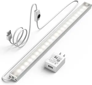 Under Cabinet Led Lighting, 12 Inch Light Strip Bar, Daylight White 5000K Dimmable Plug in USB Light, Small Thin Led Under Counter Lighting for Kitchen/Room/Shelf/Desk/Display Case