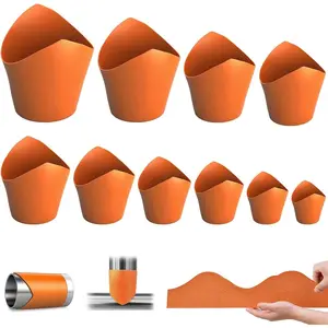 Hardware tools 10 Pcs Pipe Saddle Template Cutting Guide Set, Precision Wrap Around Pipe Notcher & Insulation Cutting Tool Kit, Accurate Arc Edge Tube Cutter Templates for Welding & Plumbing (DN20mm - DN200mm)