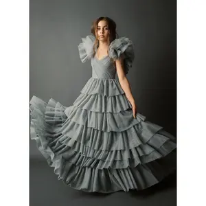 Briony Impact Dress in Dusty Blue