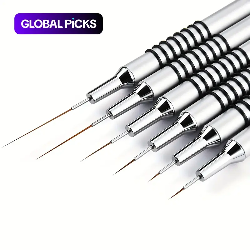 【Black Friday】6-Piece Nail Art Detailing and Striping Brush Set with Metal Handles, Nail Liner Kit for Manicure Painting #GLOBAL PICKS