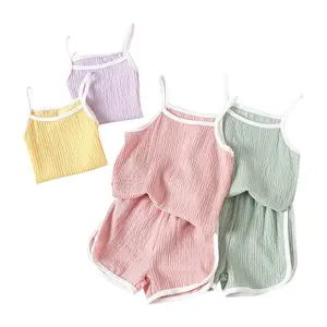 #SummerVibes 8-Pack Girls Summer Cute Cami Tank Top and Dolphin Shorts Casual Beach Set for Kids