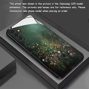 Phone Case - New Black Phone Case Featuring a Wildflower Pattern on a Green Background, Compatible with Samsung Galaxy S26 S25 S24 S23 S22Pro S21 S20 Fe Plus Ultra Pro A56 A55 A54 A53 A52 A51 A36 A35 A34 A32 A26 A25 A24 A23 A16 A15 A14 A06 A05 A03s