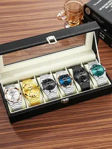 Men's Business Fashion Round Dial Analog Quartz Watch, Modern Fashionable Wristwatch, Fashion Watch for Party, Daily Clothing Decor, Trendy All-match & Exquisite Watch for Birthday Gift with Box