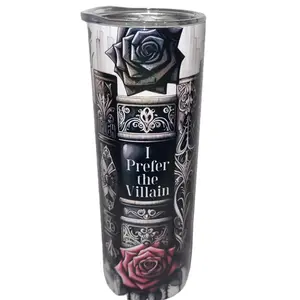 I Prefer The Villain 20oz Shimmer Skinny Tumbler with Reuseable Straw