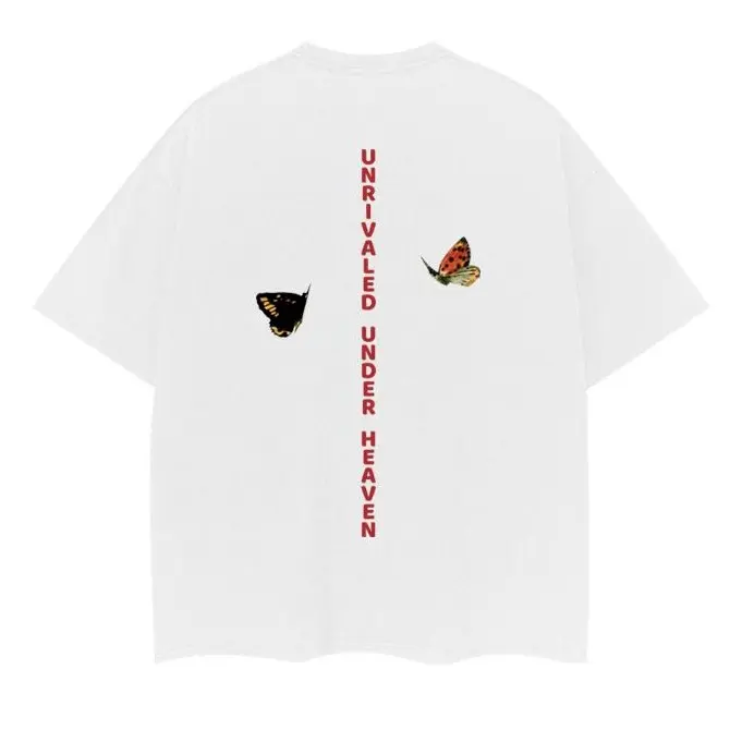 Vagabond "Metamorphosis" Heavyweight Vintage Tee 100% Cotton OVERSIZED Anime T-shirt Menswear Top Crew Necks Tshirt Casual Streetwear White Crewneck Tropical Shortsleeve